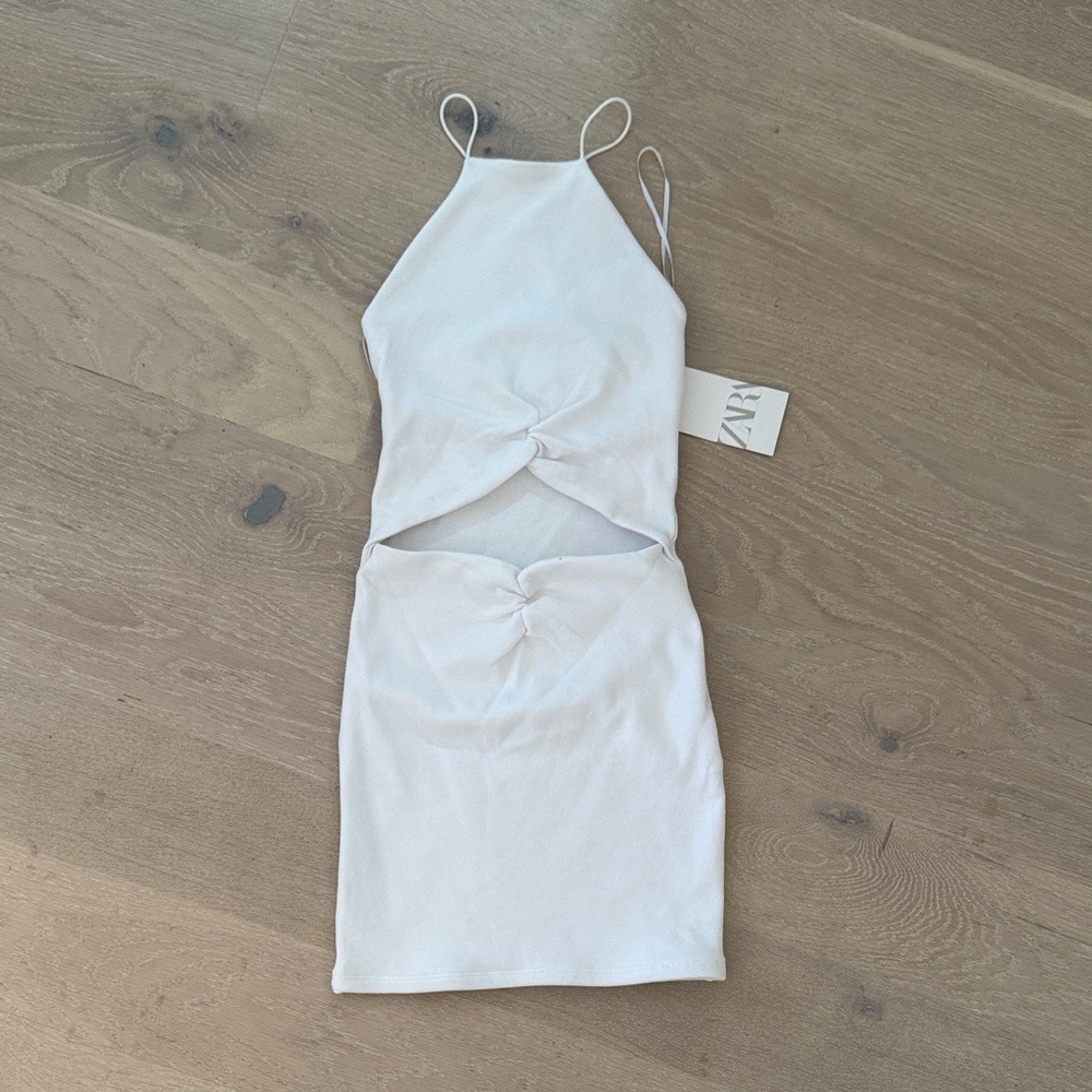 Zara Halter Neck White Dress
